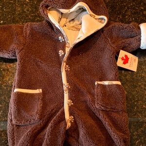 Brown Hooded Baby Snowsuit